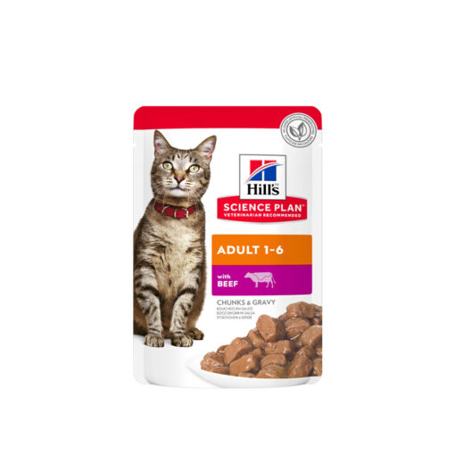 Hill’s Science Plan Adult Wet Cat Food Beef Pouches 85g
