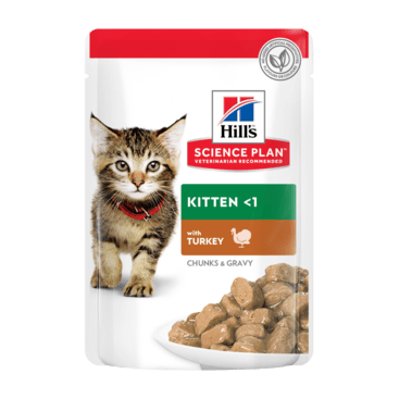 Hill’s Science Plan Tender Chunks In Gravy Kitten Turkey Wet Pouches 85g