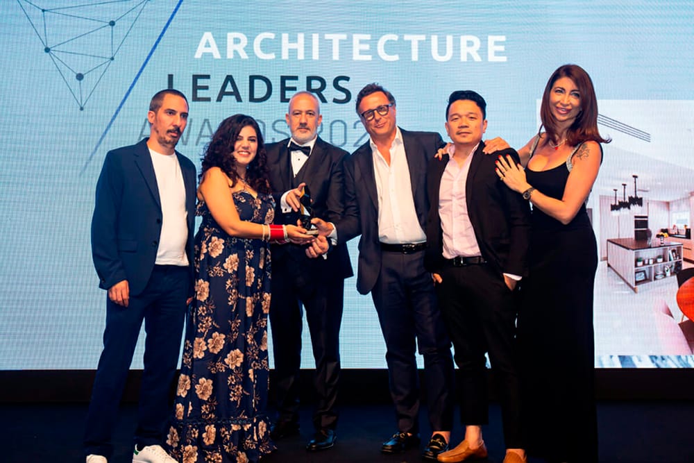 Marco & Cinzia with the Smart Renovation team at the Architecture Leaders Awards 2023.