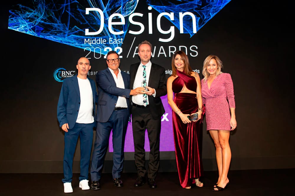 Marco & Cinzia with the Smart Renovation team at the Design Middle East Awards 2022.